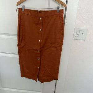 J. Crew Button-front No. 3 pencil skirt in stretch linen blend